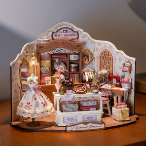 Casa Miniatura "Ateliê de Costura Retrô da Elsa" DIY (Faça Você Mesmo)