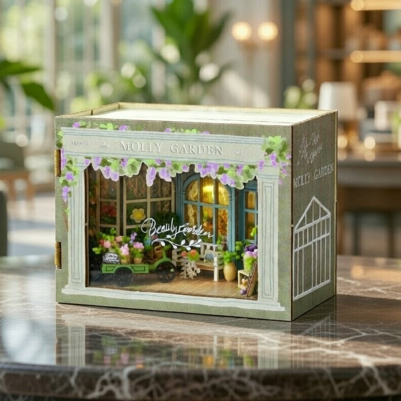 Casa Miniatura "Beleza de Jardim" DIY (Faça Você Mesmo)