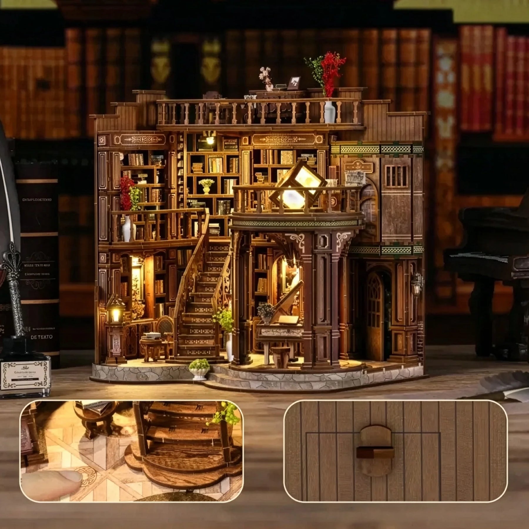 Casa Miniatura "Biblioteca Encantada" DIY (Faça Você Mesmo)