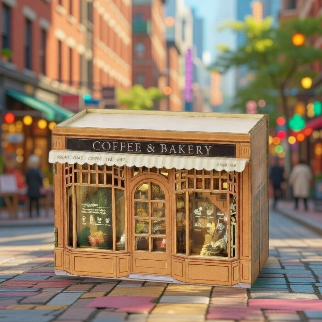 Casa Miniatura "Café e Padaria" DIY (Faça Você Mesmo)