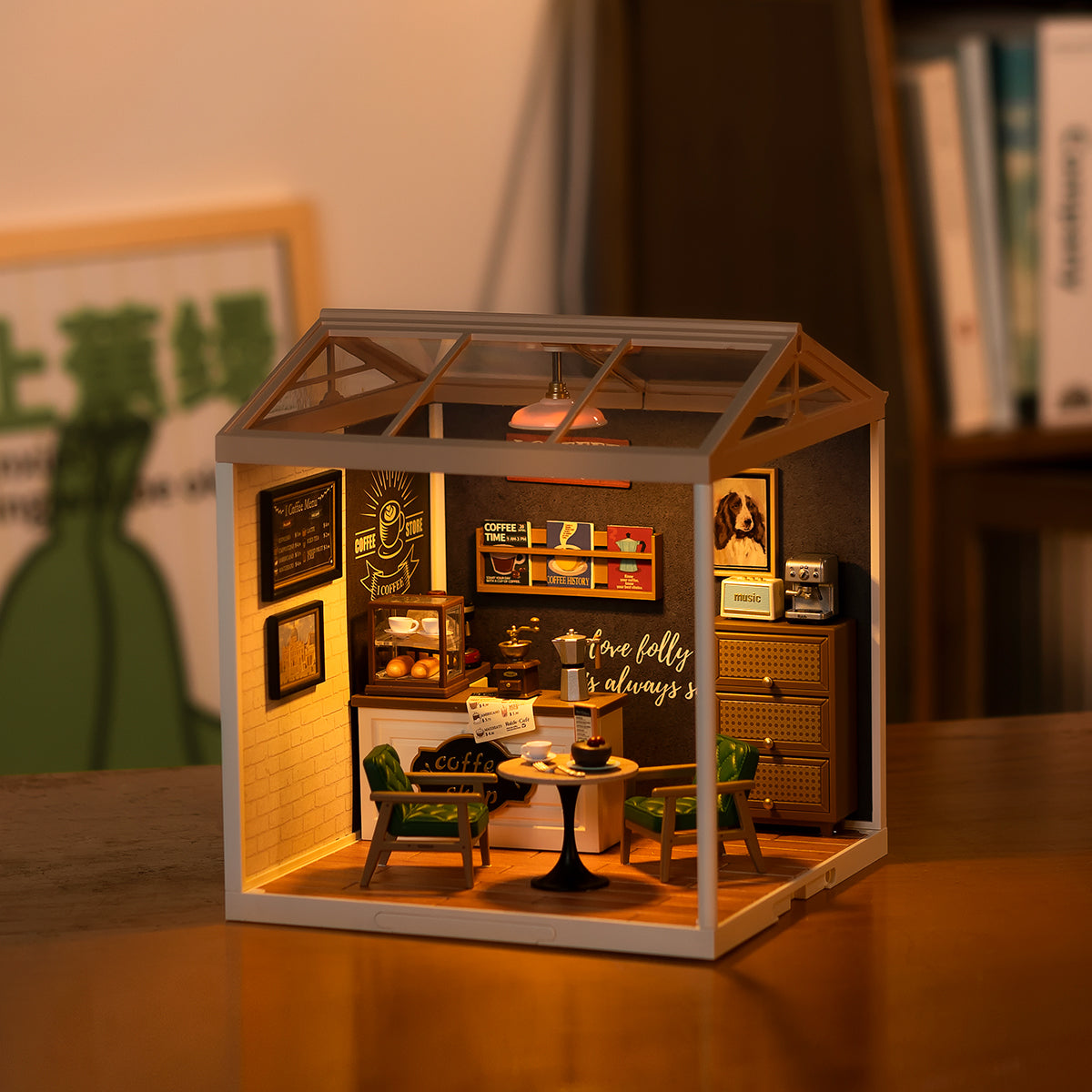 Casa Miniatura "Cafeteria Criativa" DIY (Faça Você Mesmo)