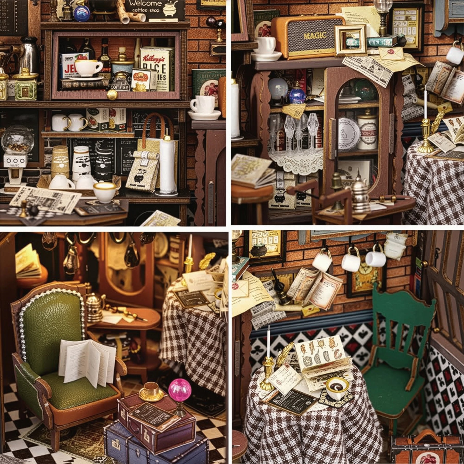 Casa Miniatura "Cafeteria Encantada" DIY (Faça Você Mesmo)