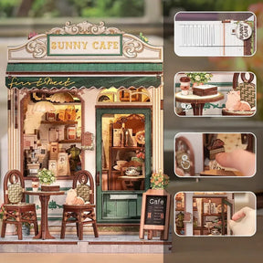 Casa Miniatura "Cafeteria Iluminada" DIY (Faça Você Mesmo)