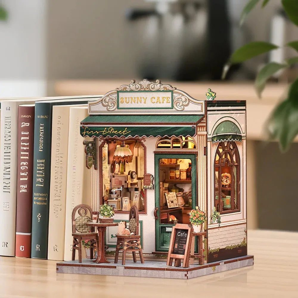 Casa Miniatura "Cafeteria Iluminada" DIY (Faça Você Mesmo)