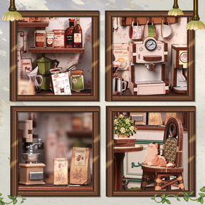 Casa Miniatura "Cafeteria Iluminada" DIY (Faça Você Mesmo)