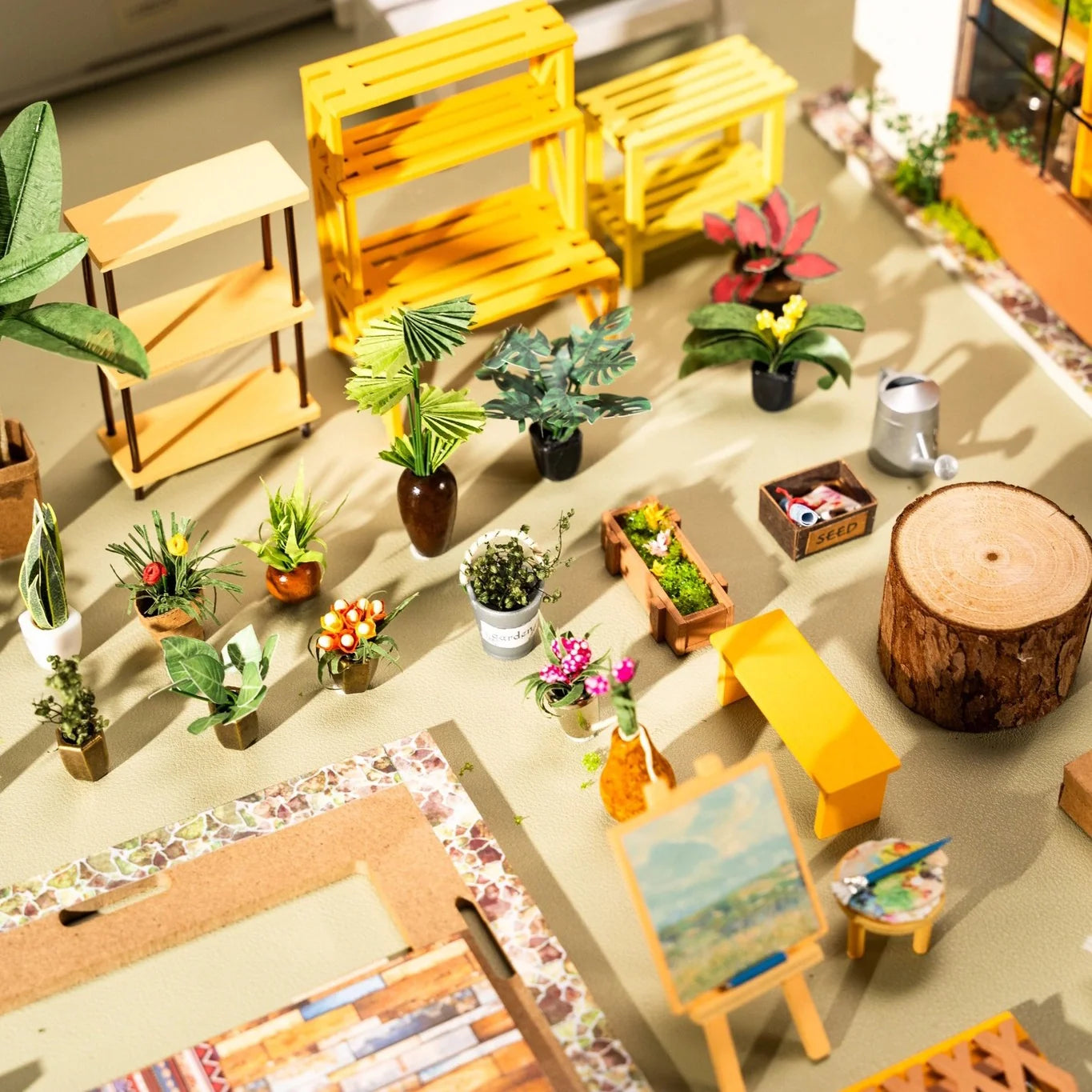 Casa Miniatura "Casa de Flores Encantadora" DIY (Faça Você Mesmo)