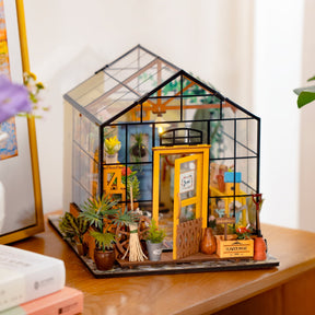 Casa Miniatura "Casa de Flores Encantadora" DIY (Faça Você Mesmo)