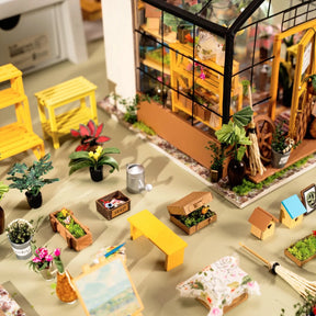 Casa Miniatura "Casa de Flores Encantadora" DIY (Faça Você Mesmo)