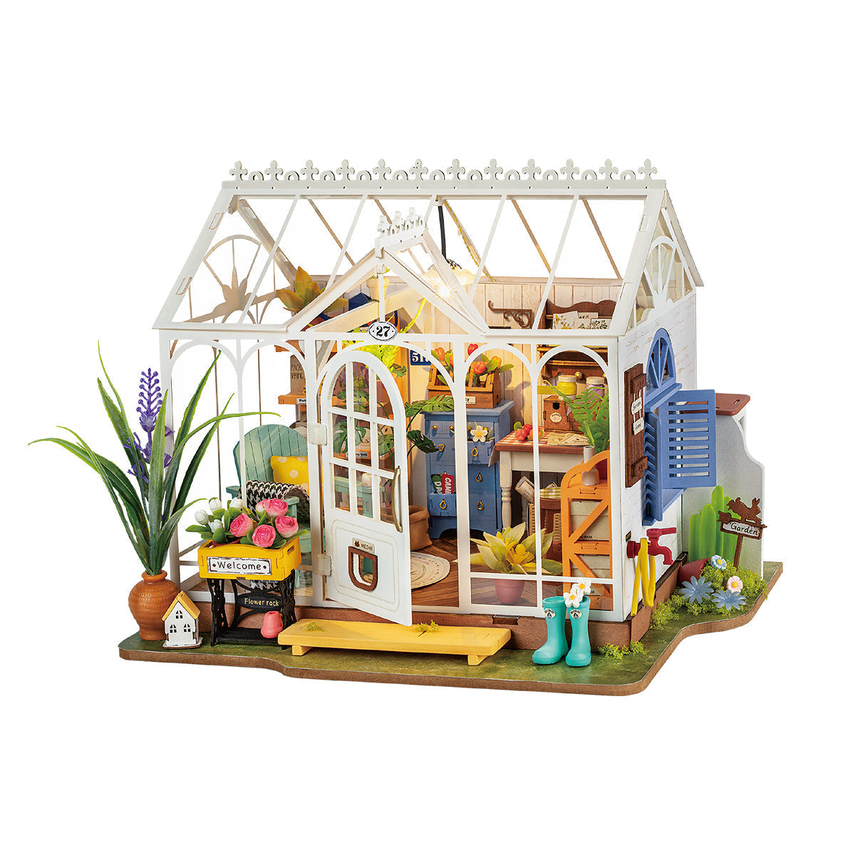 Casa Miniatura "Casa de Jardim Encantadora" DIY (Faça Você Mesmo)
