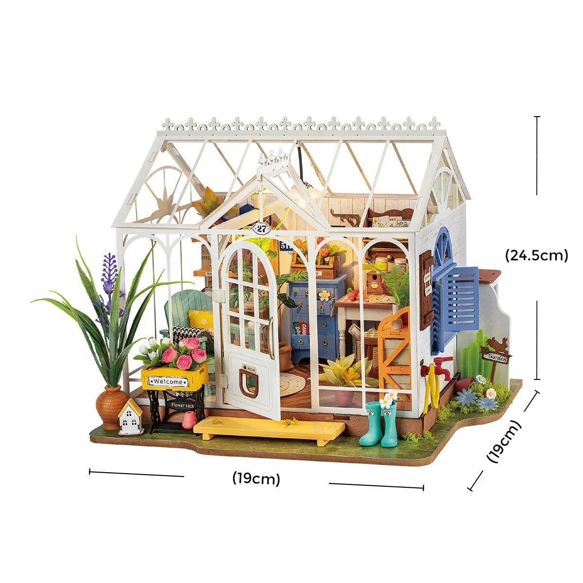 Casa Miniatura "Casa de Jardim Encantadora" DIY (Faça Você Mesmo)