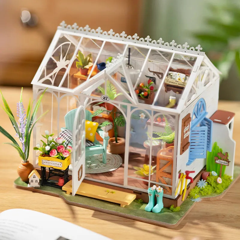 Casa Miniatura "Casa de Jardim Encantadora" DIY (Faça Você Mesmo)