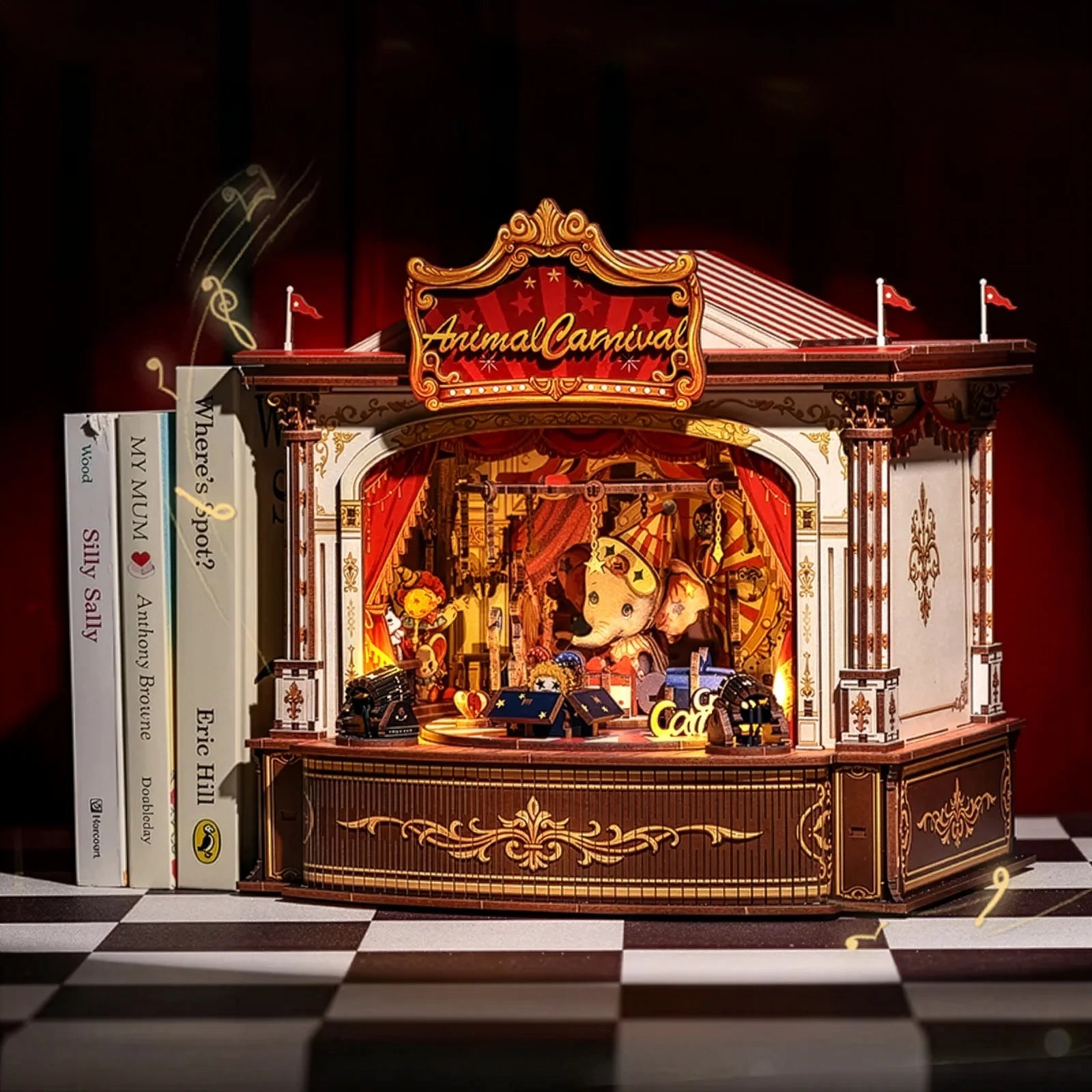 Casa Miniatura "Circo dos Animais Musicais" DIY (Faça Você Mesmo)