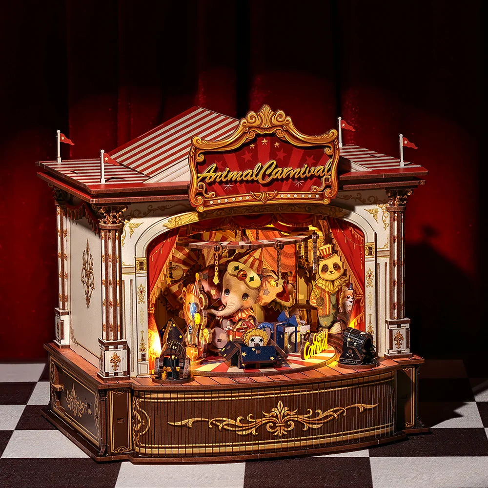 Casa Miniatura "Circo dos Animais Musicais" DIY (Faça Você Mesmo)