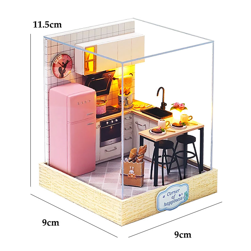 Casa Miniatura "Cozinha da Felicidade" DIY (Faça Você Mesmo)