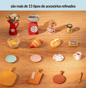 Casa Miniatura "Cozinha Retrô" DIY (Faça Você Mesmo)