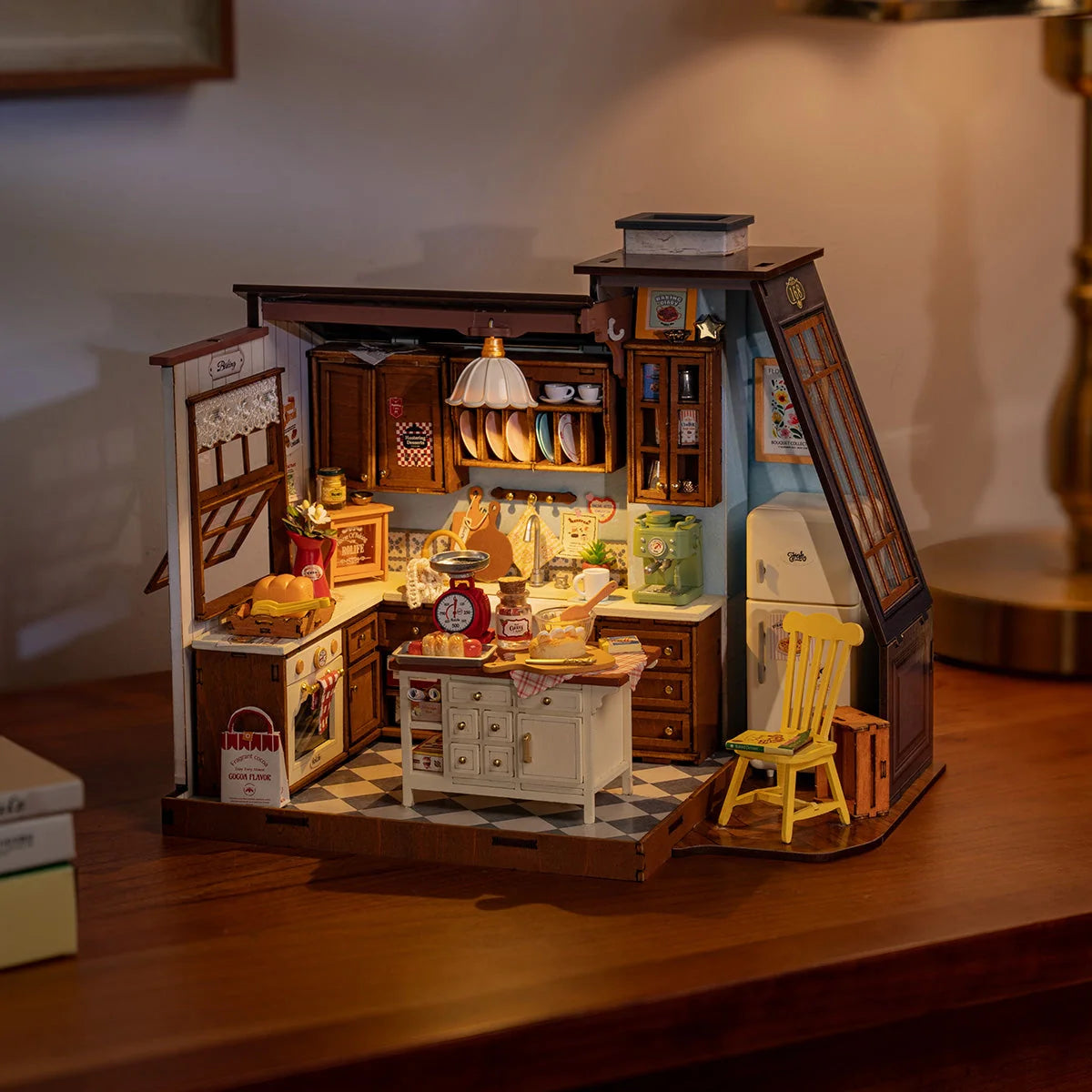 Casa Miniatura "Cozinha Retrô" DIY (Faça Você Mesmo)