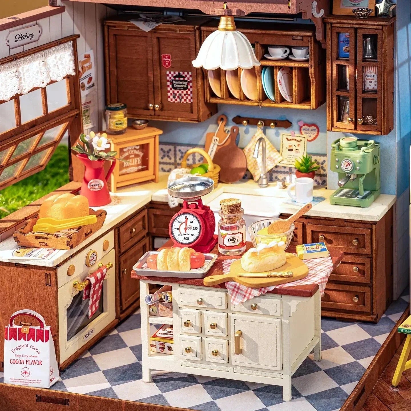 Casa Miniatura "Cozinha Retrô" DIY (Faça Você Mesmo)