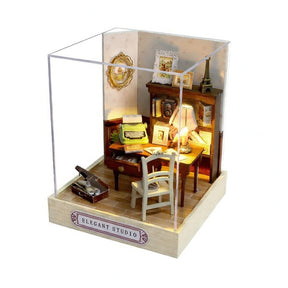 Casa Miniatura "Estúdio Elegante" DIY (Faça Você Mesmo)