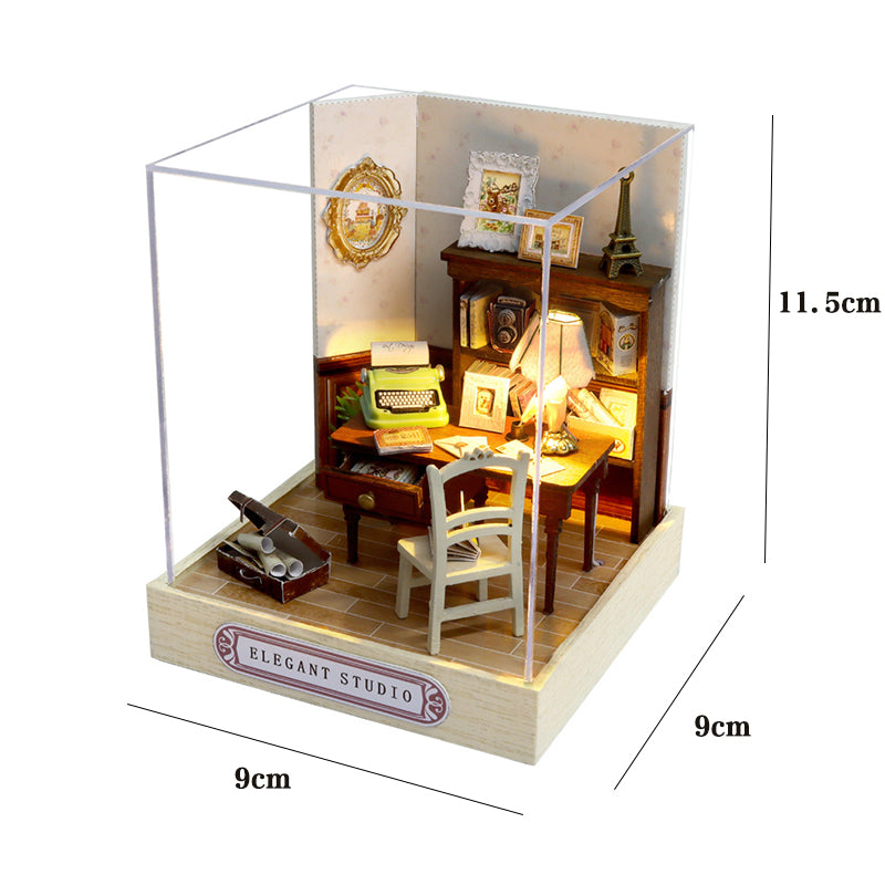 Casa Miniatura "Estúdio Elegante" DIY (Faça Você Mesmo)
