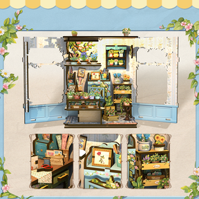 Casa Miniatura "Floricultura Azul de Anna" DIY (Faça Você Mesmo)