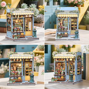 Casa Miniatura "Floricultura Azul de Anna" DIY (Faça Você Mesmo)