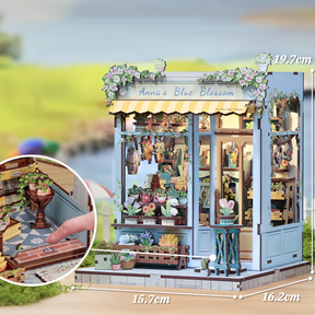 Casa Miniatura "Floricultura Azul de Anna" DIY (Faça Você Mesmo)