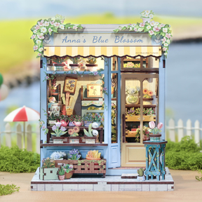 Casa Miniatura "Floricultura Azul de Anna" DIY (Faça Você Mesmo)