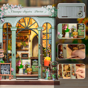 Casa Miniatura "Floricultura Champs-Élysées" DIY (Faça Você Mesmo)