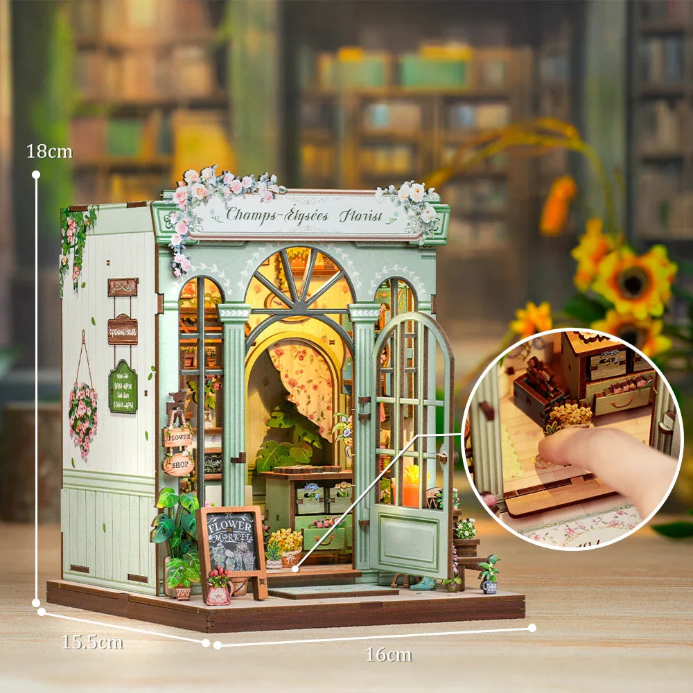 Casa Miniatura "Floricultura Champs-Élysées" DIY (Faça Você Mesmo)
