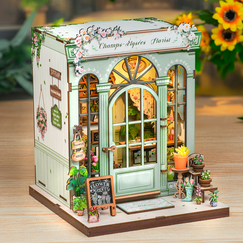 Casa Miniatura "Floricultura Champs-Élysées" DIY (Faça Você Mesmo)