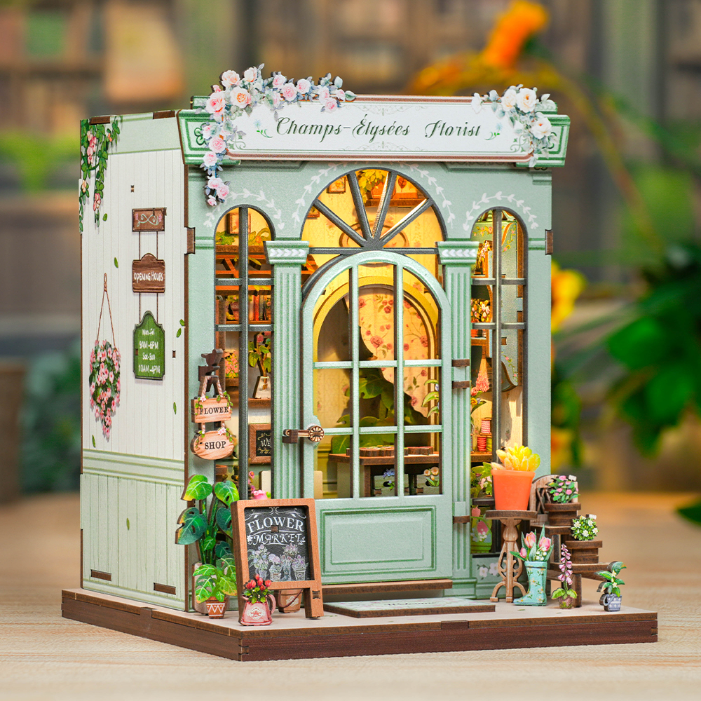 Casa Miniatura "Floricultura Champs-Élysées" DIY (Faça Você Mesmo)