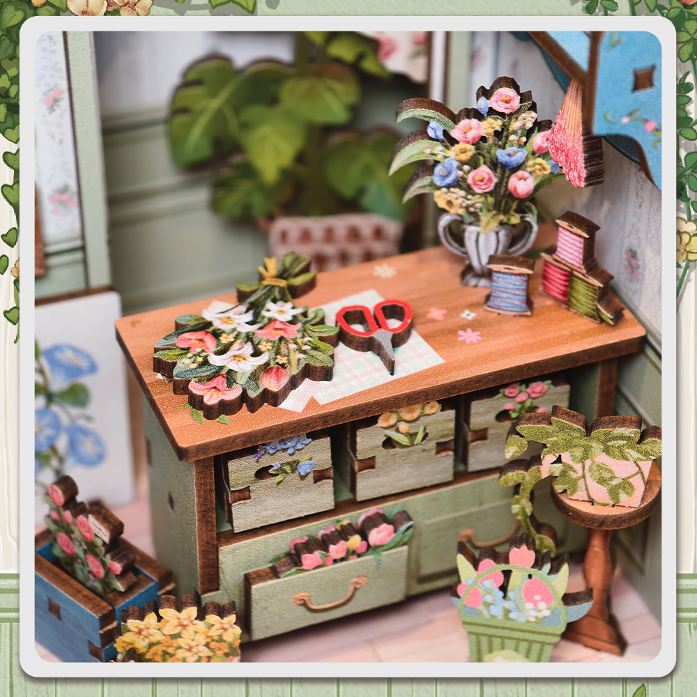 Casa Miniatura "Floricultura Champs-Élysées" DIY (Faça Você Mesmo)