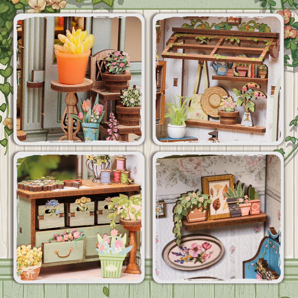 Casa Miniatura "Floricultura Champs-Élysées" DIY (Faça Você Mesmo)