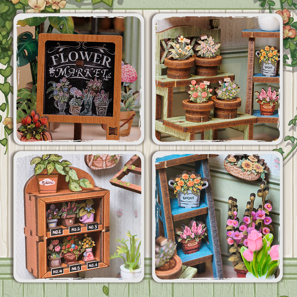 Casa Miniatura "Floricultura Champs-Élysées" DIY (Faça Você Mesmo)