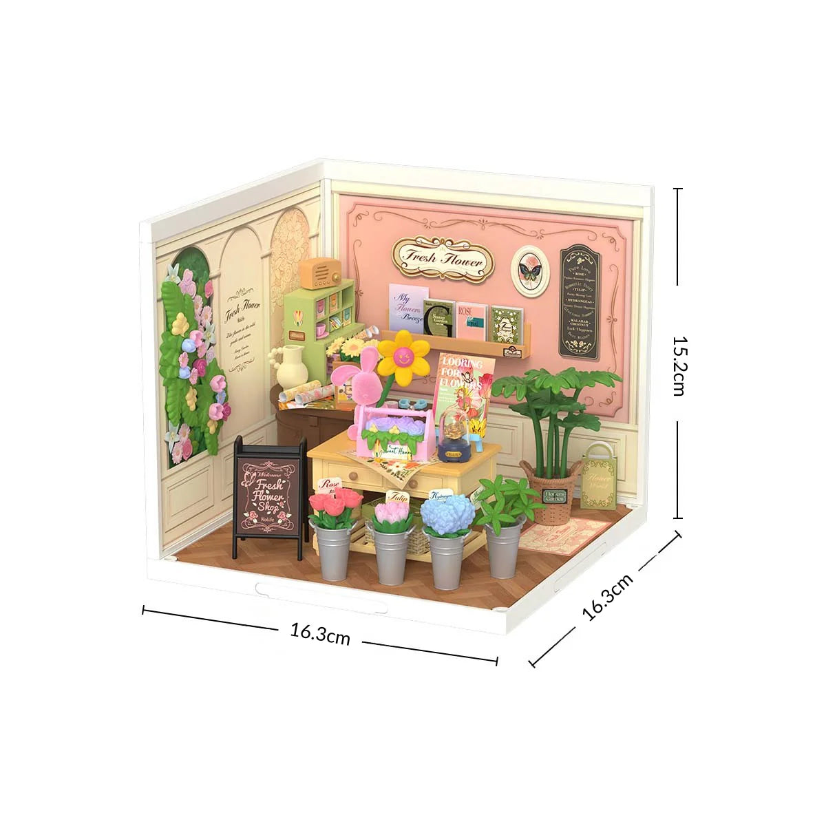 Casa Miniatura "Floricultura Encantadora" DIY (Faça Você Mesmo)
