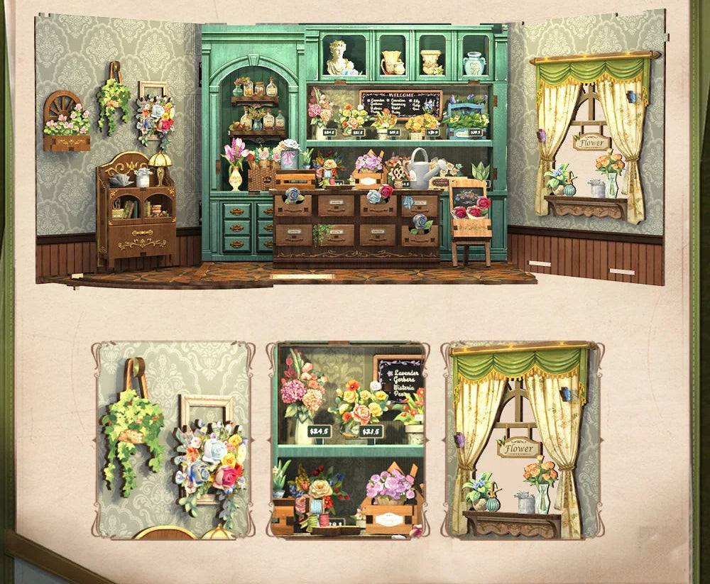 Casa Miniatura "Floricultura Mágica" DIY (Faça Você Mesmo)