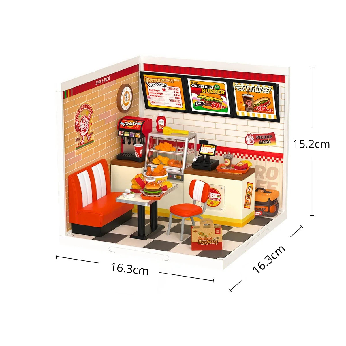 Casa Miniatura "Lanchonete Burgers Delícia" DIY (Faça Você Mesmo)