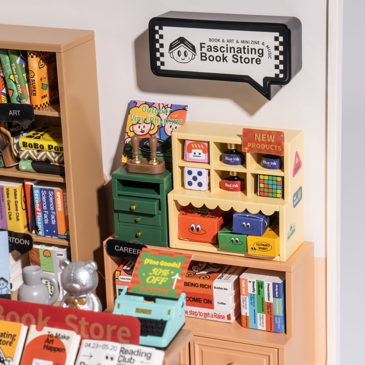 Casa Miniatura "Livraria Contemporânea" DIY (Faça Você Mesmo)