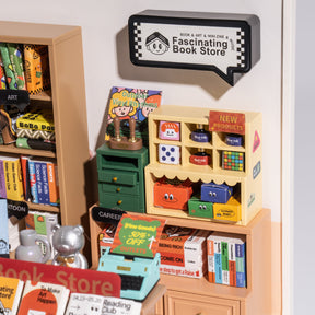 Casa Miniatura "Livraria Contemporânea" DIY (Faça Você Mesmo)