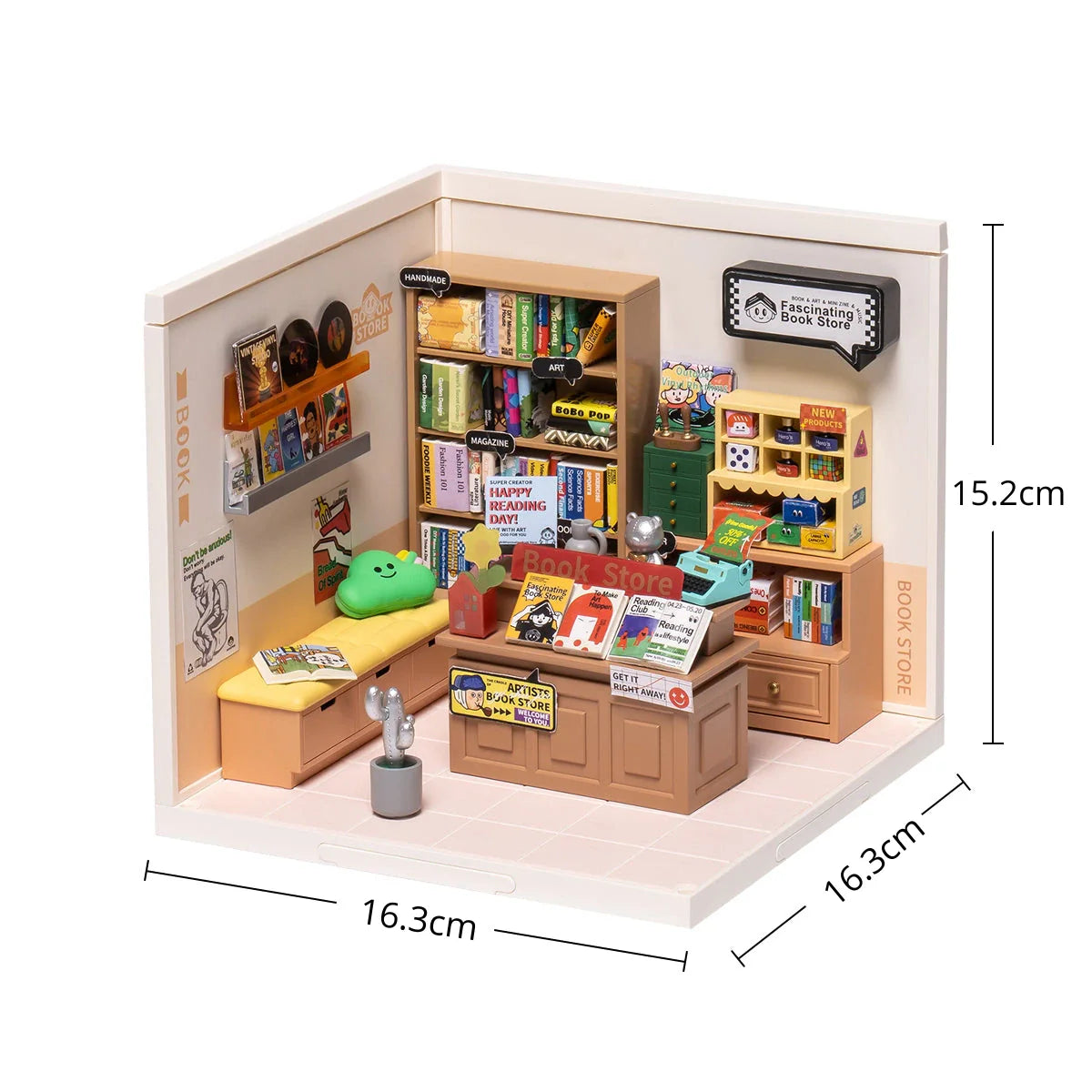 Casa Miniatura "Livraria Contemporânea" DIY (Faça Você Mesmo)
