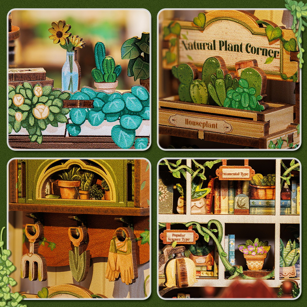 Casa Miniatura "Livraria de Plantas" DIY (Faça Você Mesmo)