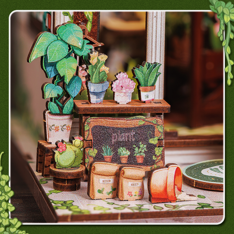 Casa Miniatura "Livraria de Plantas" DIY (Faça Você Mesmo)