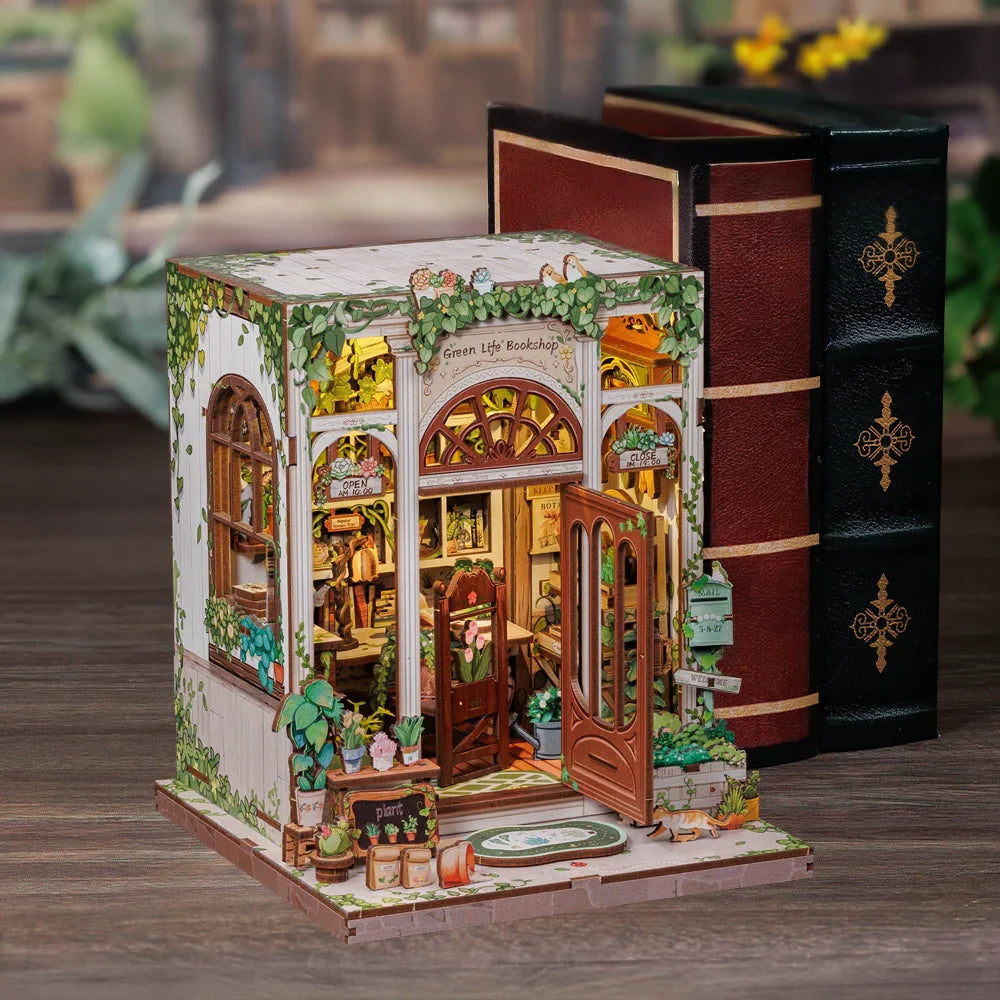 Casa Miniatura "Livraria de Plantas" DIY (Faça Você Mesmo)