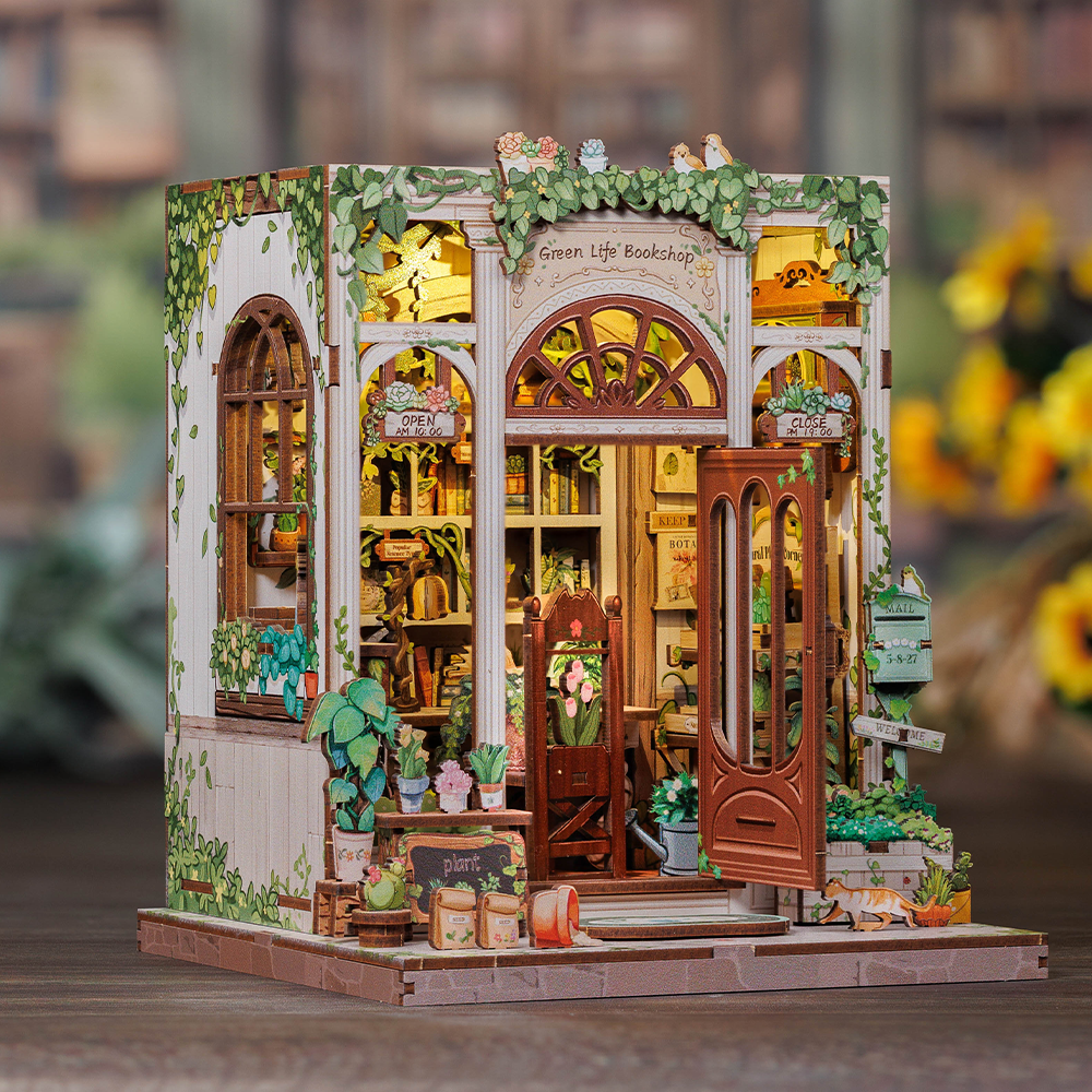 Casa Miniatura "Livraria de Plantas" DIY (Faça Você Mesmo)