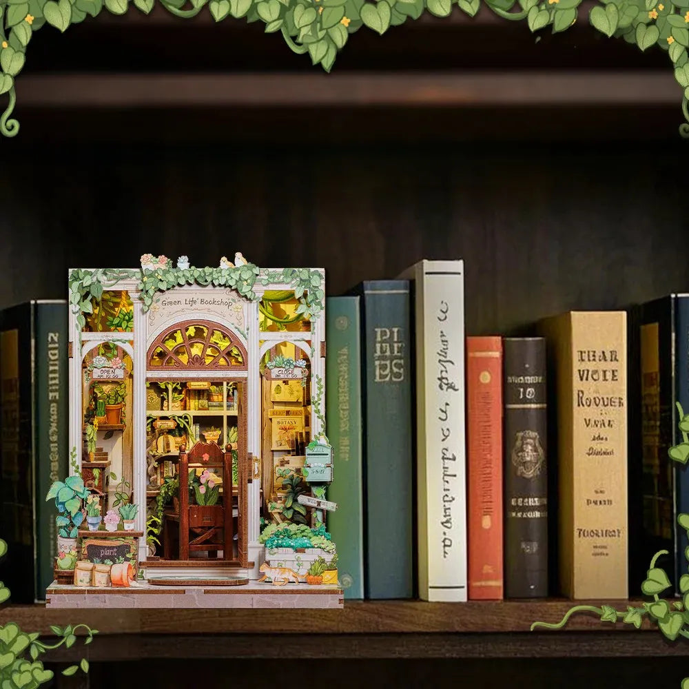 Casa Miniatura "Livraria de Plantas" DIY (Faça Você Mesmo)