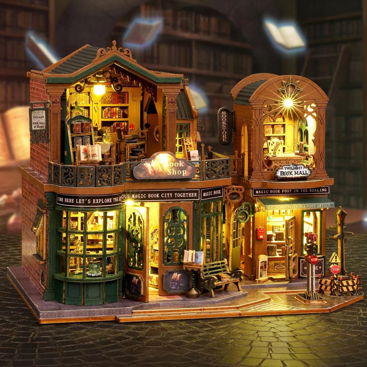 Casa Miniatura "Livraria do Entardecer" DIY (Faça Você Mesmo)