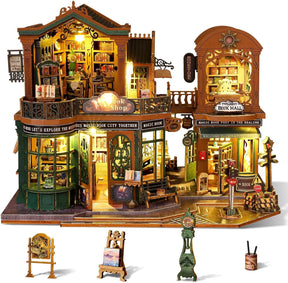 Casa Miniatura "Livraria do Entardecer" DIY (Faça Você Mesmo)