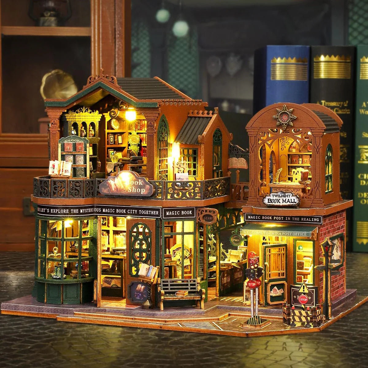 Casa Miniatura "Livraria do Entardecer" DIY (Faça Você Mesmo)