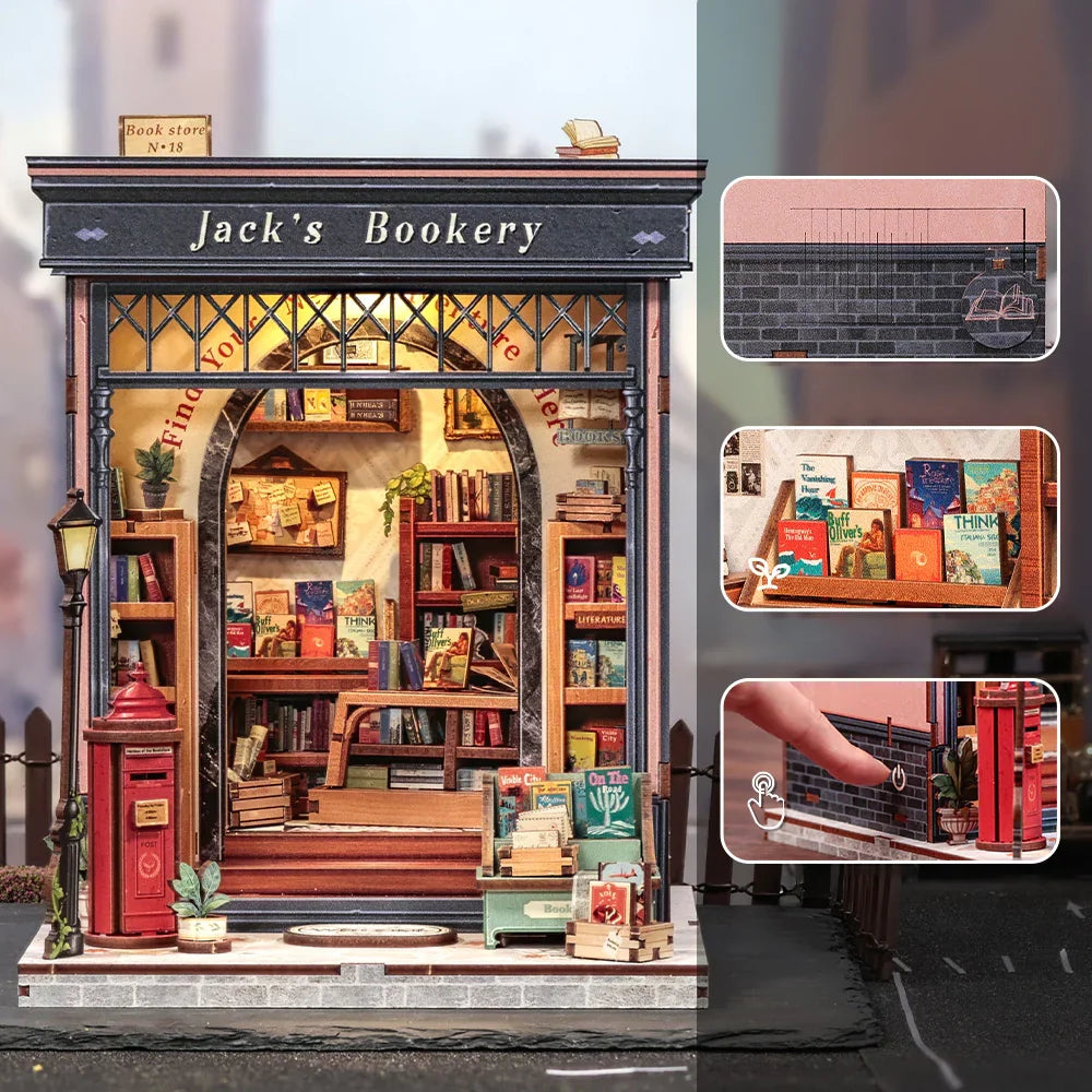 Casa Miniatura "Livraria do Livreiro Jack" DIY (Faça Você Mesmo)