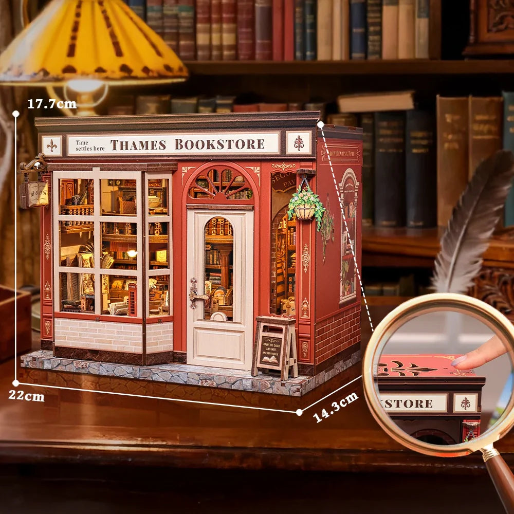 Casa Miniatura "Livraria Inglesa" DIY (Faça Você Mesmo)